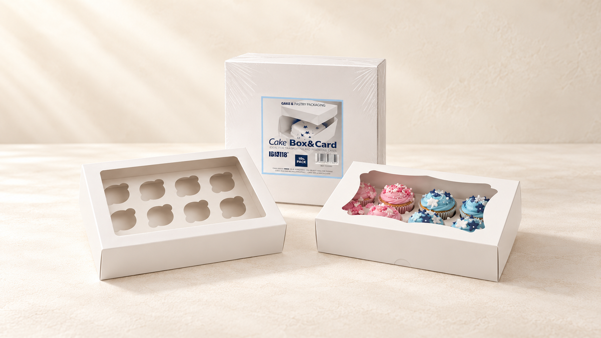 Cupcakes — sélection de produits sur fond crème Patissland