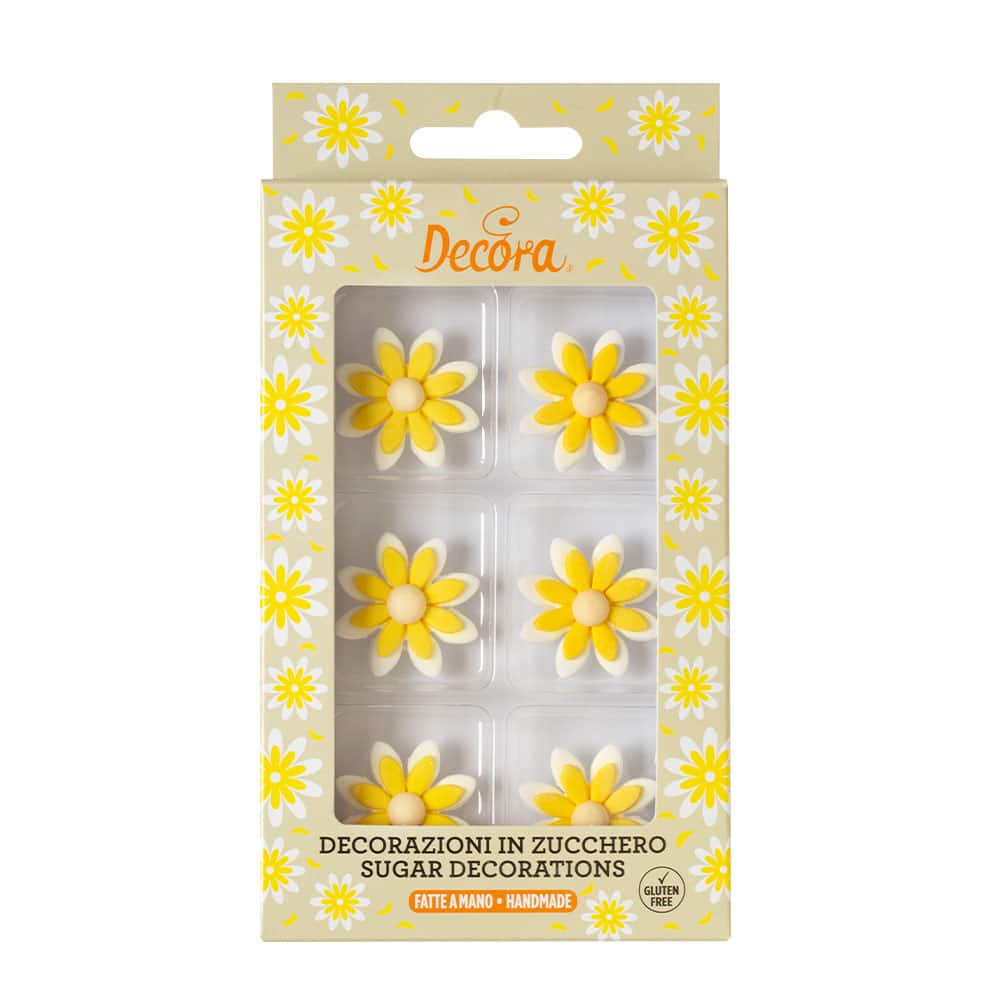 Marguerite en sucre Decora jaune deux tons
