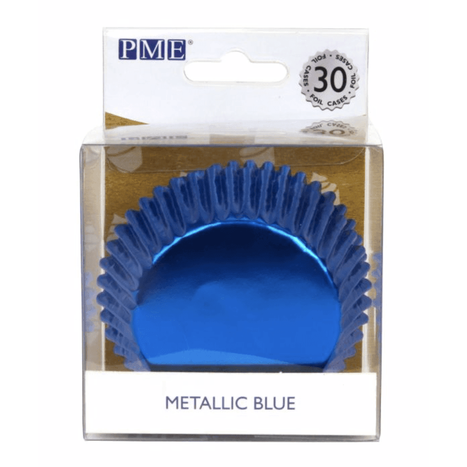 30 Caissettes à Cupcake Bleu Métallique