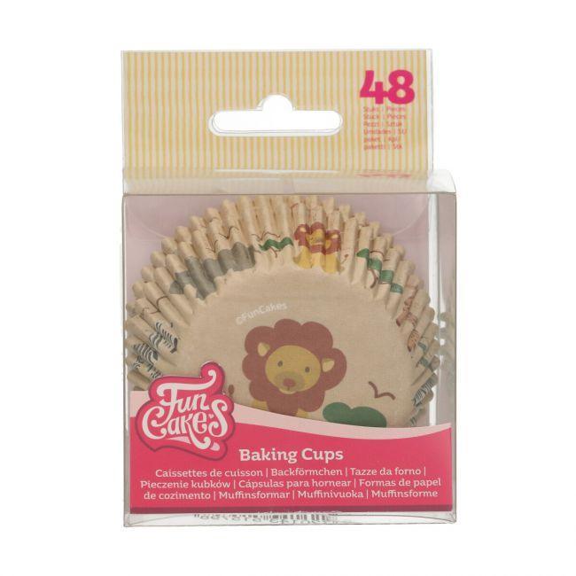 48 Safari-Cupcake-Förmchen – lustige Kuchen