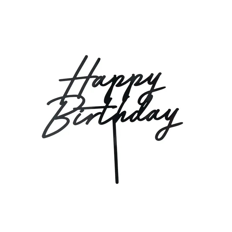 Topper Happy Birthday Black