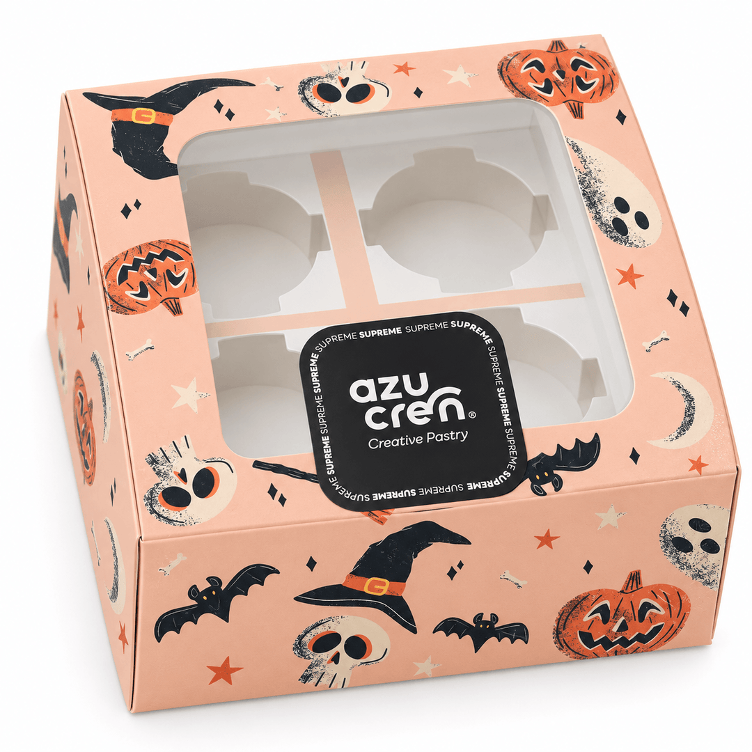 Boîte Halloween Boo Nude - 4 Cupcakes - Azucren