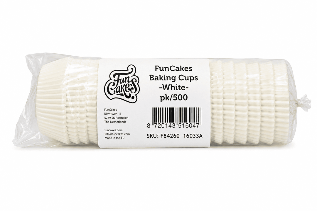 500 Mini Caissettes à Cupcake Blanches - FunCakes