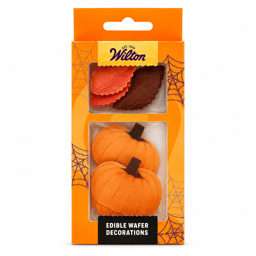 10 Décorations en Papier Comestible - Feuilles d'Automne & Citrouilles