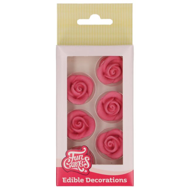 Pâte à Sucre - 6 Roses Rose