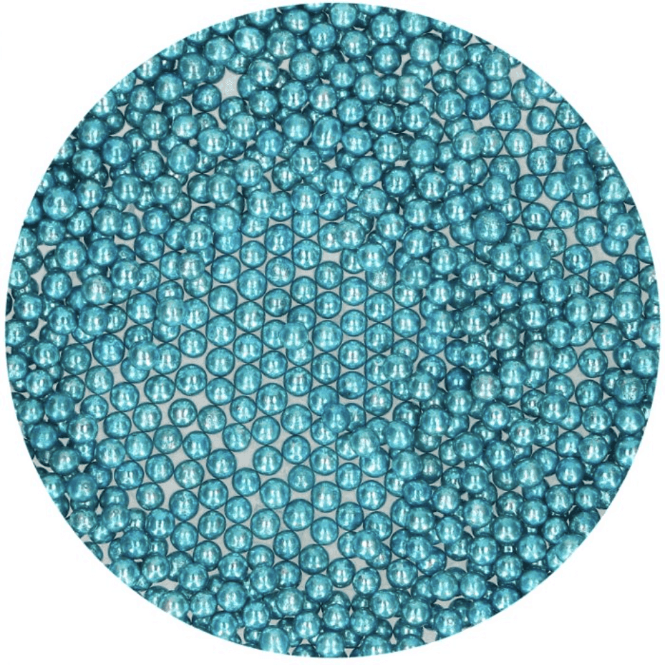 Zuckerperlen Mittel-Metallic Blau 4mmI FUN CAKES I Patiss'land