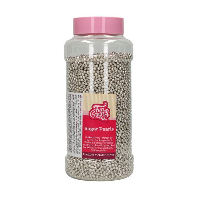 Perles en Sucre Medium - Metallic Silver 800g