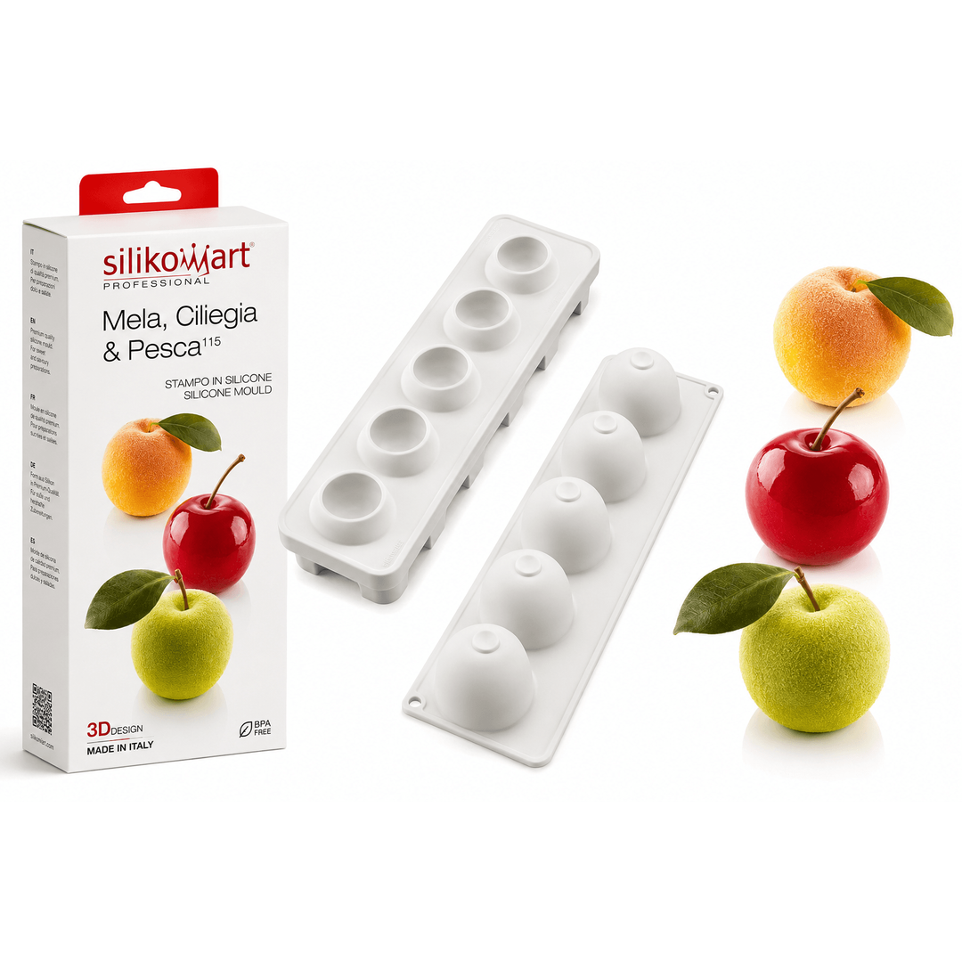 Moule Trompe l'oeil pomme cerise pêche 115ml - Mela, Ciliegia & Pesca 115