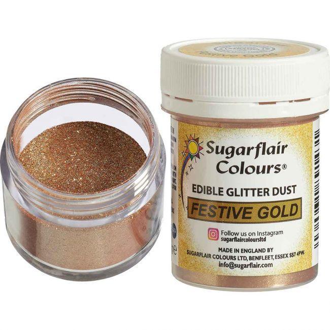 Poudre Alimentaire Scintillante Festive Gold