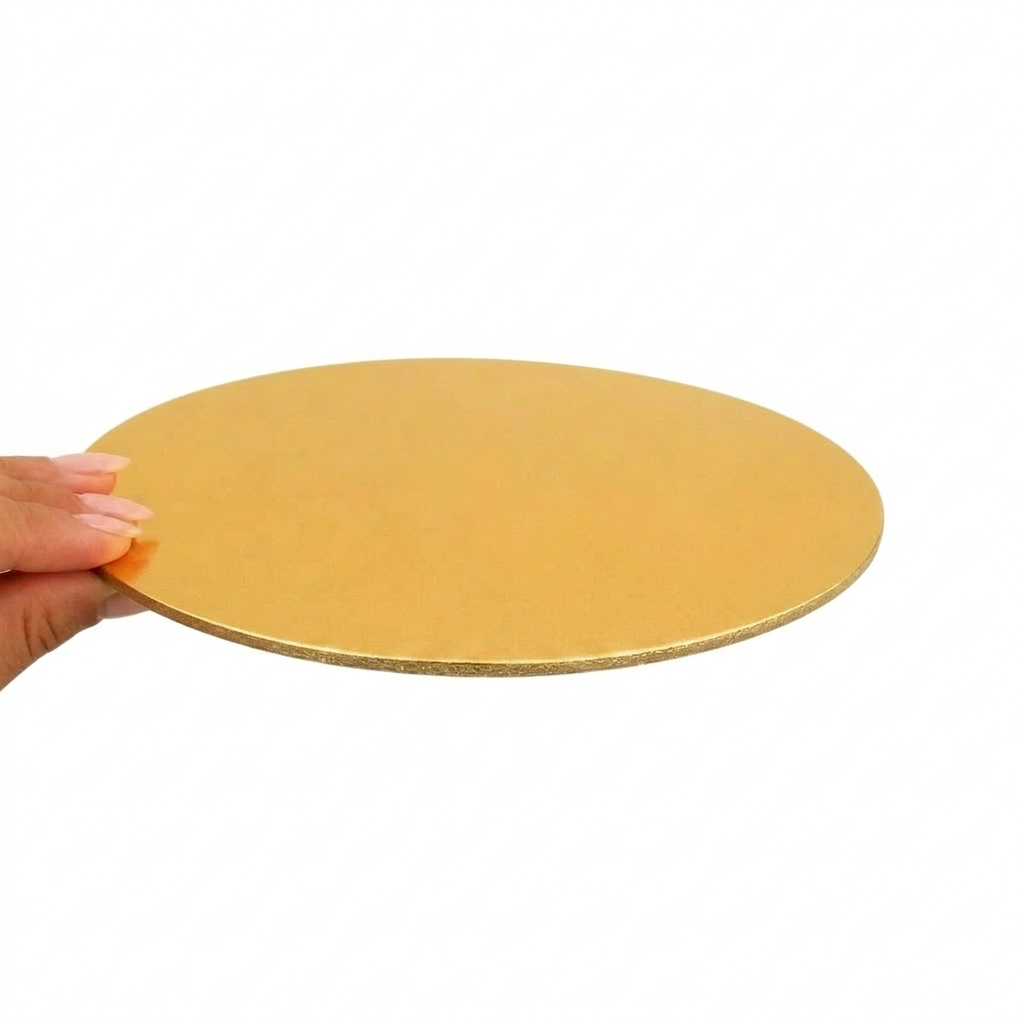 Semelle à Gâteau Ronde Or Mat - 25cm