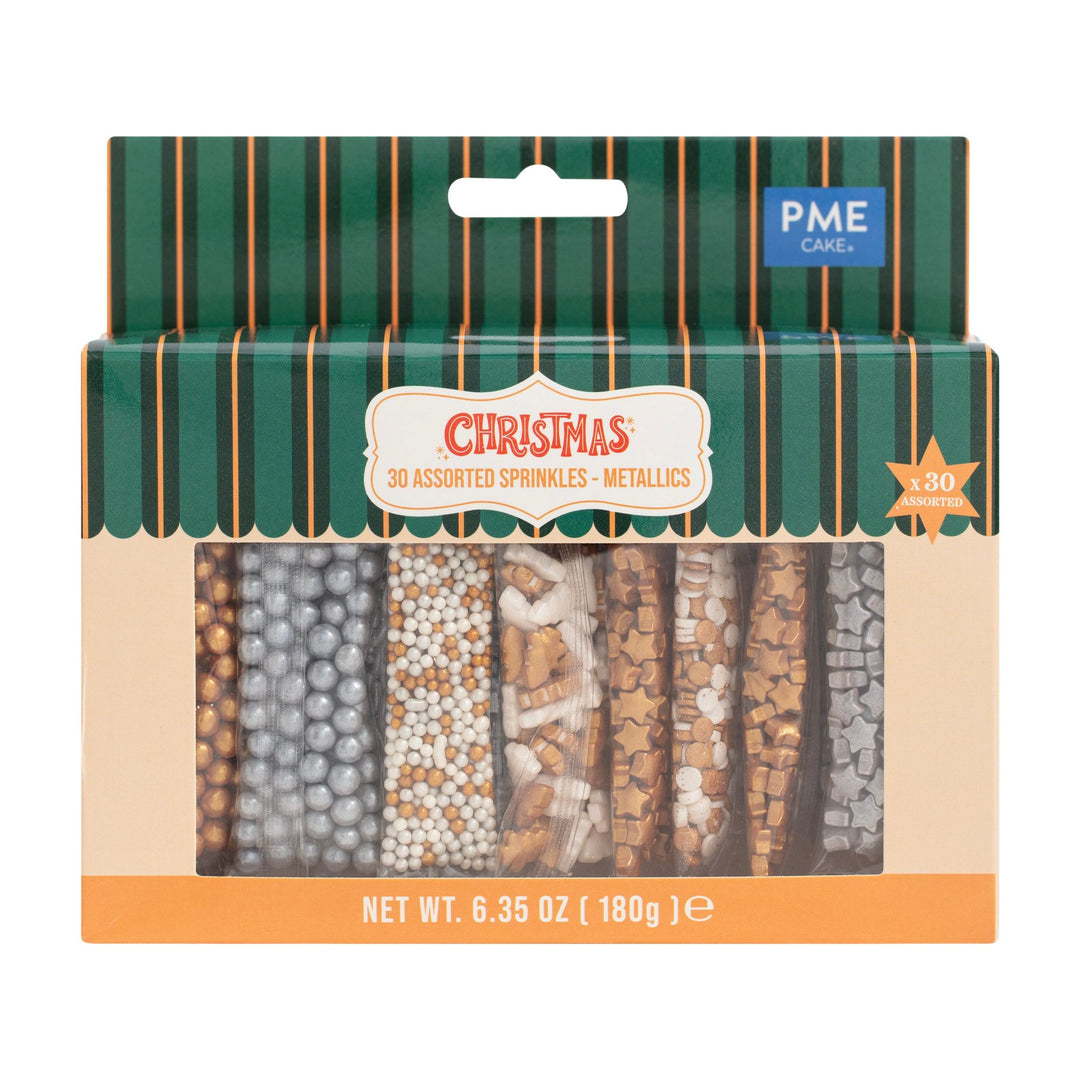 Set/30 Sprinkles Assortis - Christmas Metallics 180g