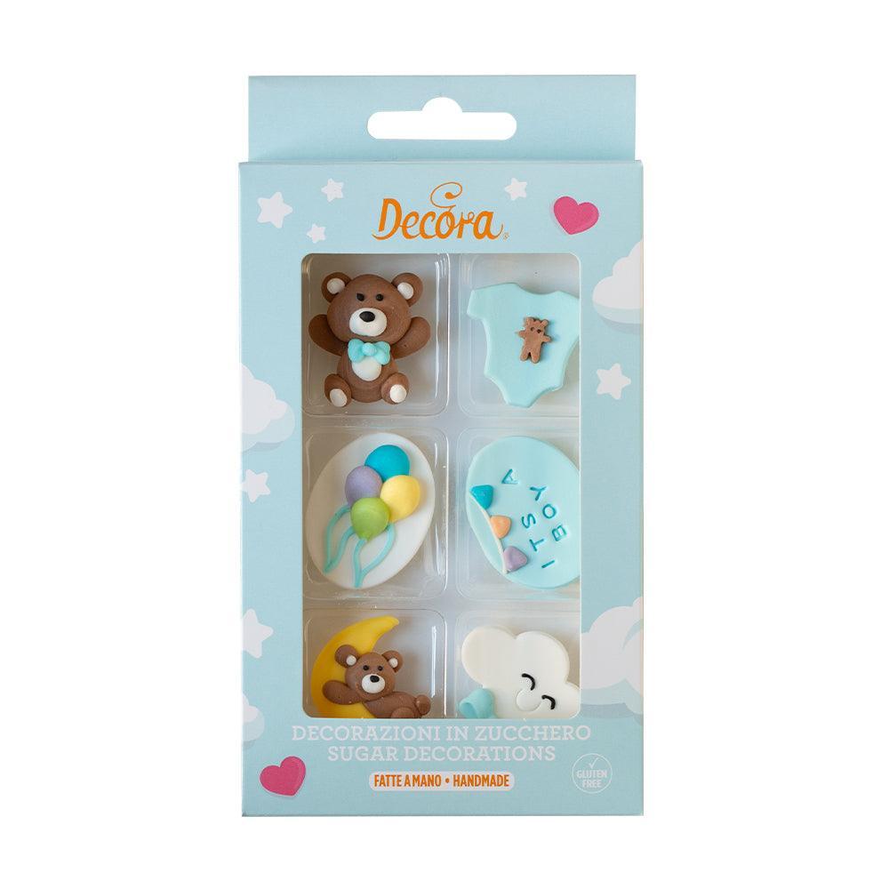 Set/6 Décorations Comestibles - Baby Boy