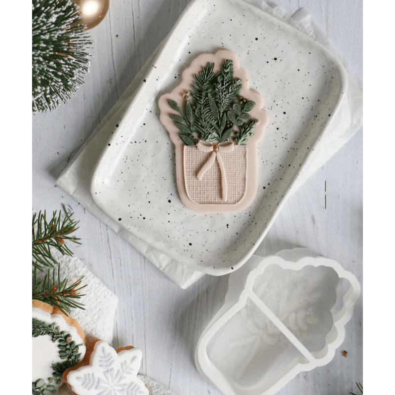 Tampon 3D + Cutter - Panier de Noël / Sapin