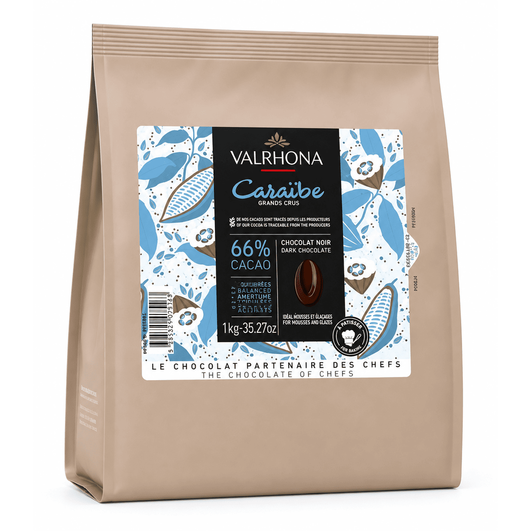 Fèves Chocolat Caraïbe 66% Valrhona - Format 1kg